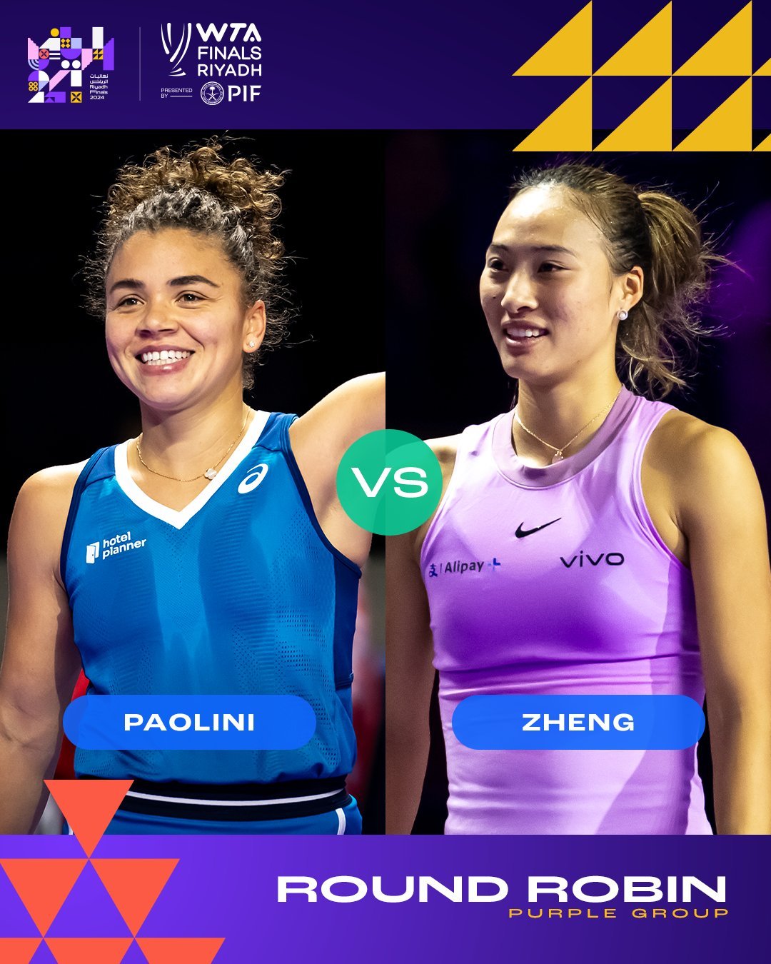 郑钦文首次参加年终总决赛便闯入半决赛，紫组